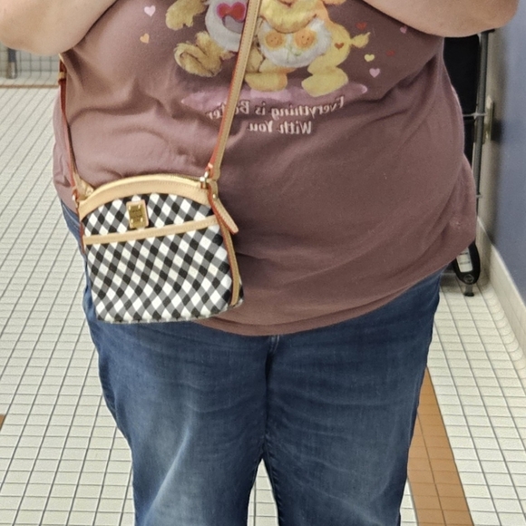 Dooney & Bourke Black and White Checkered Crossbody Bag - Picture 4 of 4